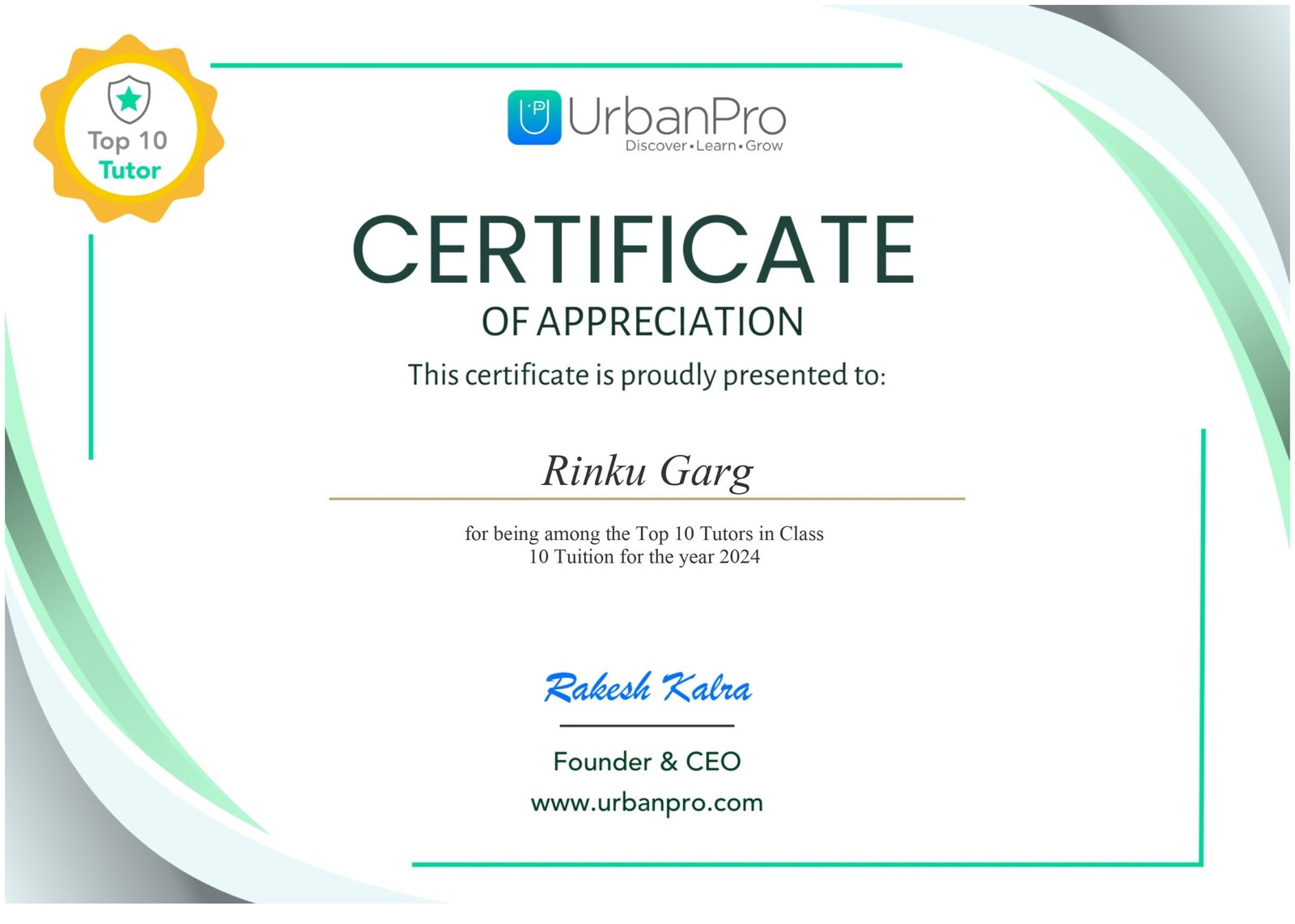 Bhaarat Coaching Classes Award